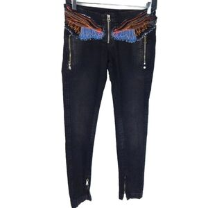 Miss Sixty Low Rise Y2K Embroidered Skinny Jeans